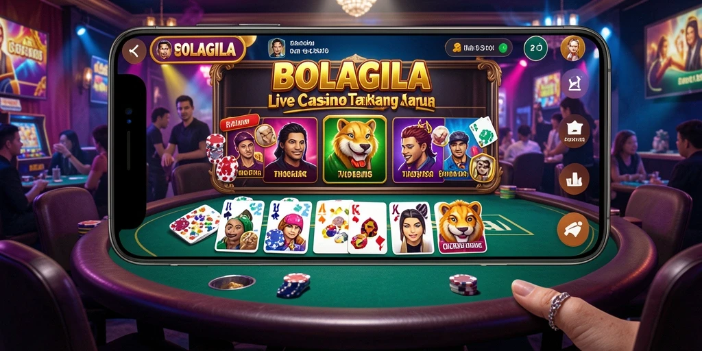 Gameplay Live Casino yang mendebarkan di BOLAGILA dengan dealer langsung.