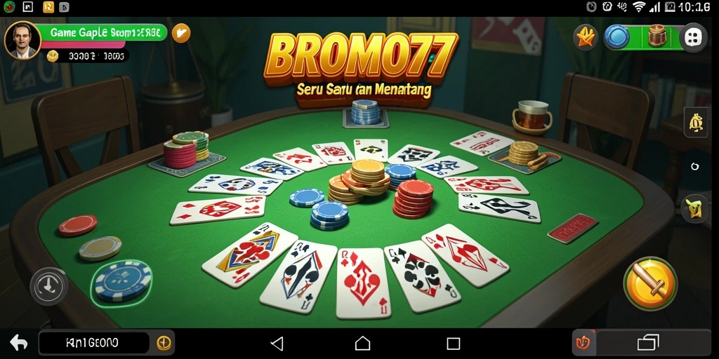 Tampilan gameplay Gaple yang seru dan interaktif di BROMO77.