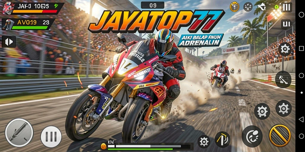 Tampilan gameplay JAYATOP77 yang mendebarkan saat balapan.