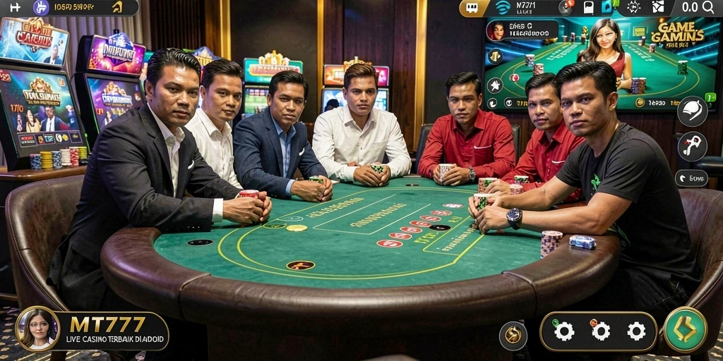 Tampilan gameplay Live Casino di MT777 yang penuh aksi.
